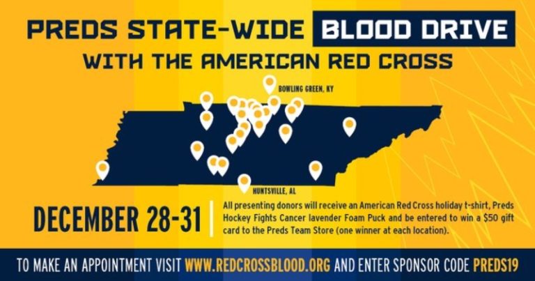 American Red Cross & Nashville Predators Host Blood Drive