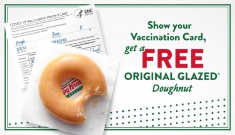 Krispy Kreme Giving Away Free Doughnuts to Those Who Show Vaccination Card